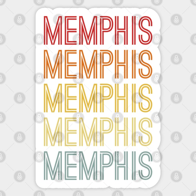 Memphis Name Vintage Retro Pattern Sticker by CoolDesignsDz